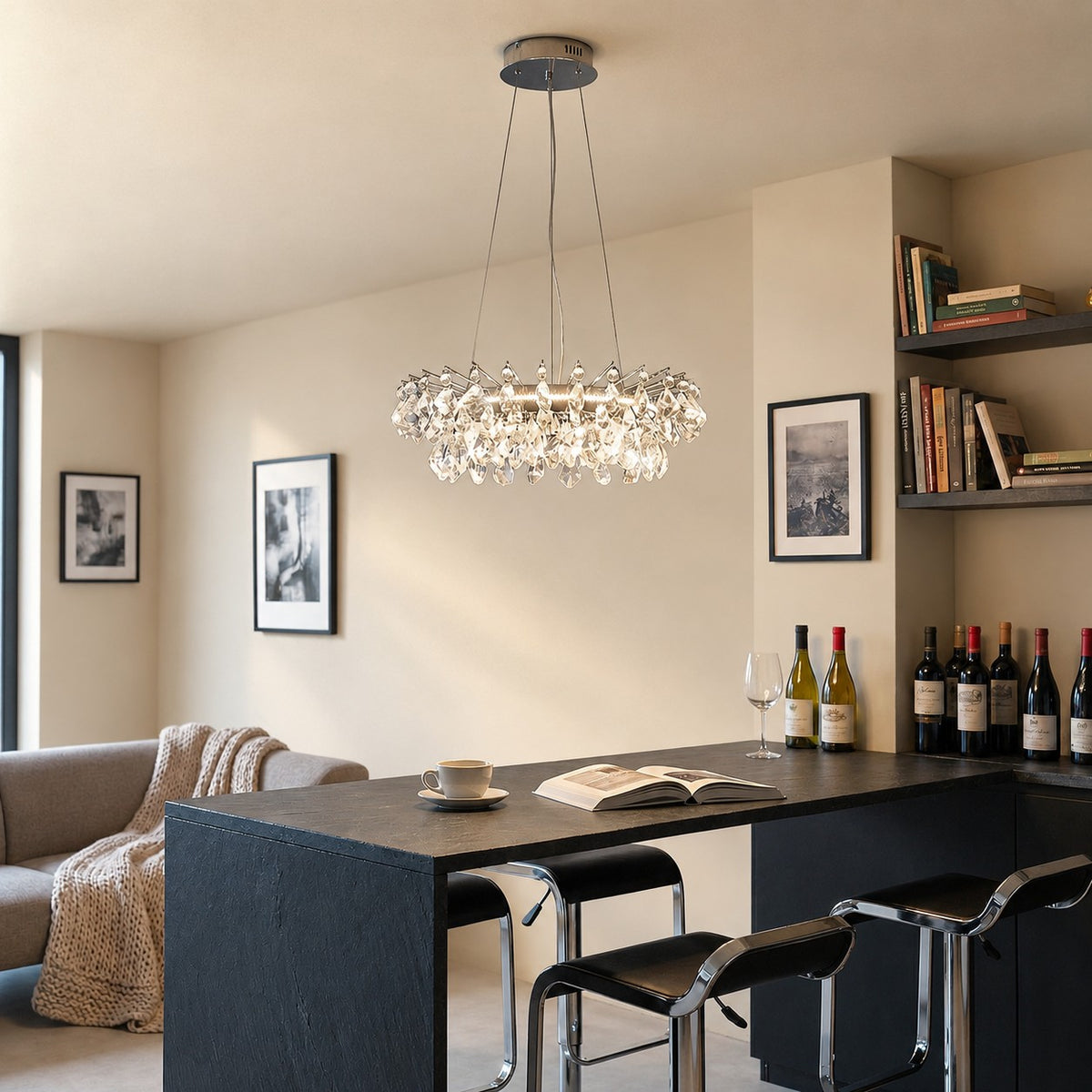 Quenvan Round Crystal Chandelier