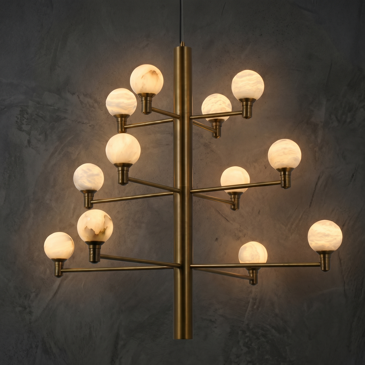 Aelis Modern Large Alabaster Globe Chandelier