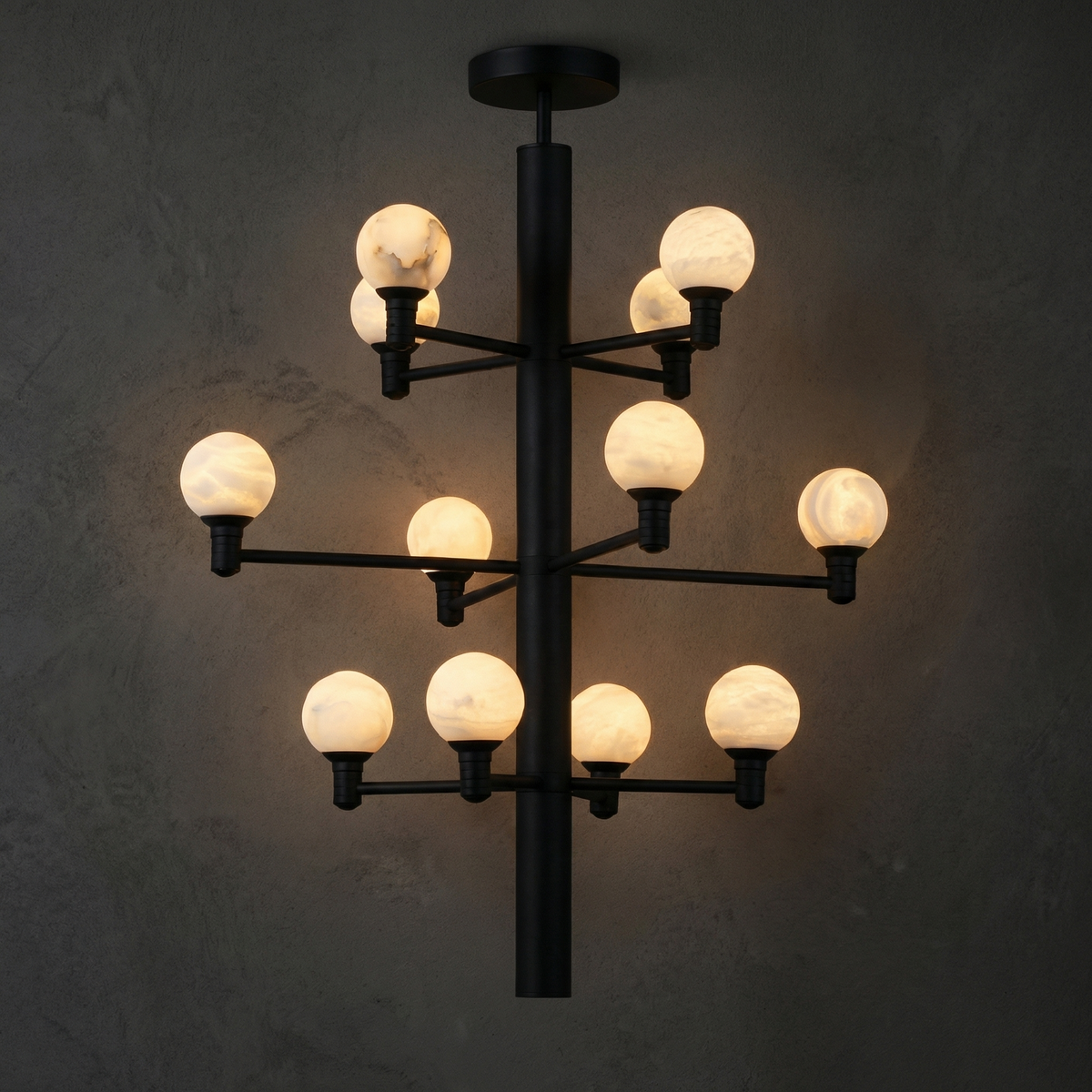 Aelis Globe Black Alabaster Chandelier