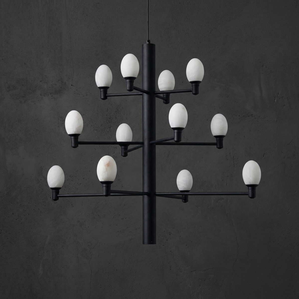Aelis Alabaster Large Black Chandelier