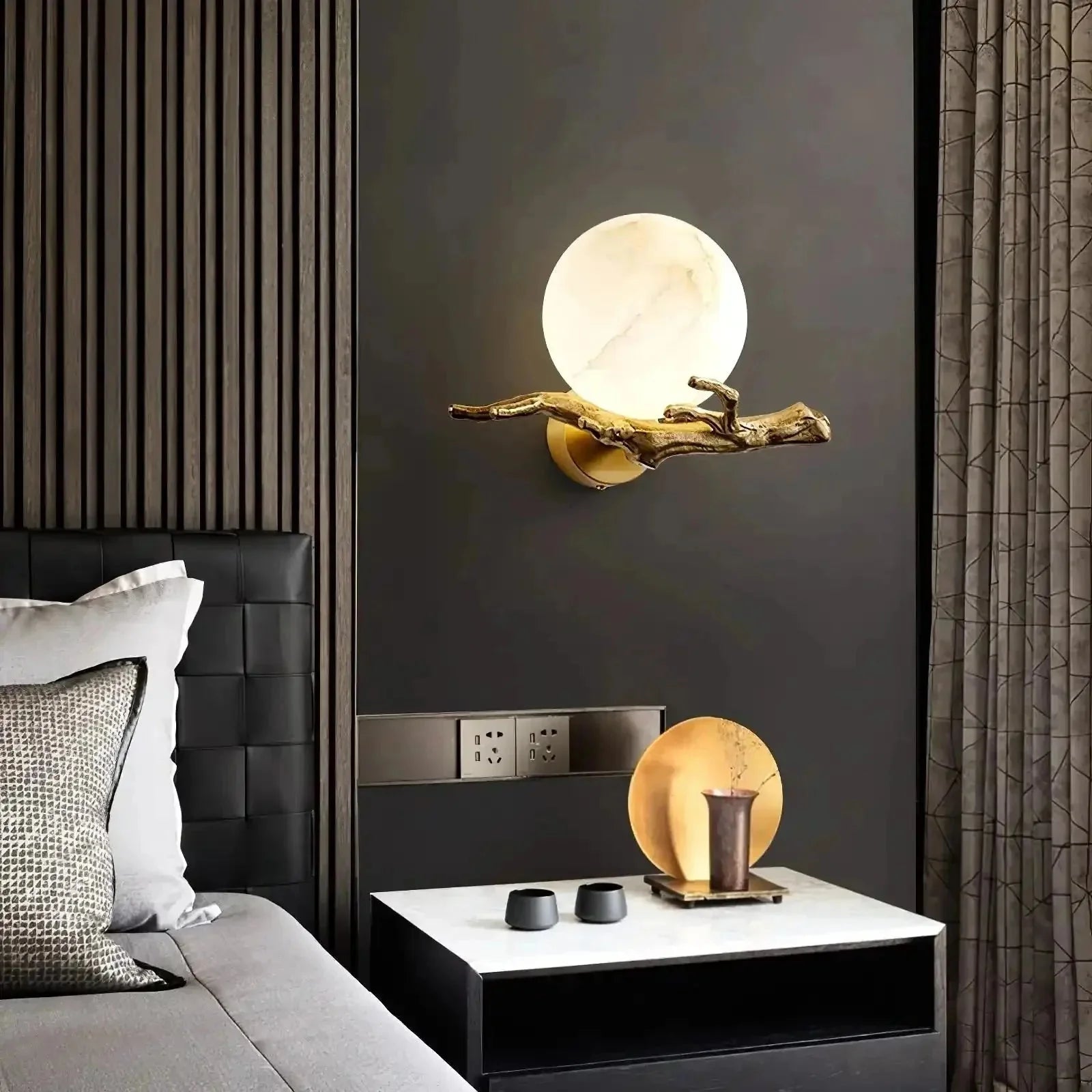 Retro Twigs Alabaster Wall Lamp - Dia 11.8″(30cm) x H 7.9″(20cm)Blushlighting