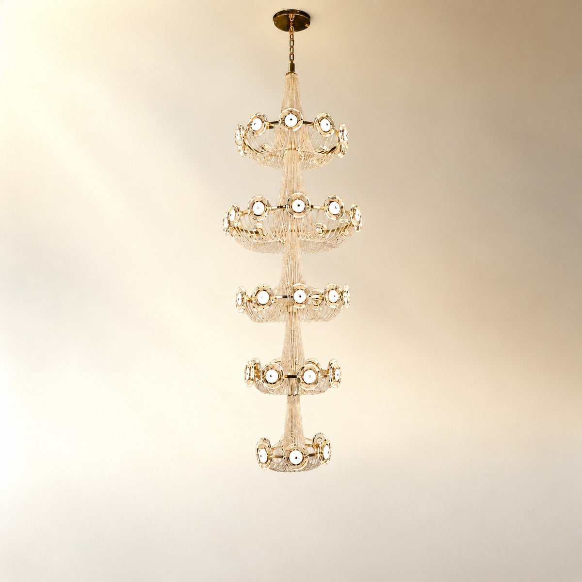 Rococo Dream Modern Sculptural Ring Chandelier