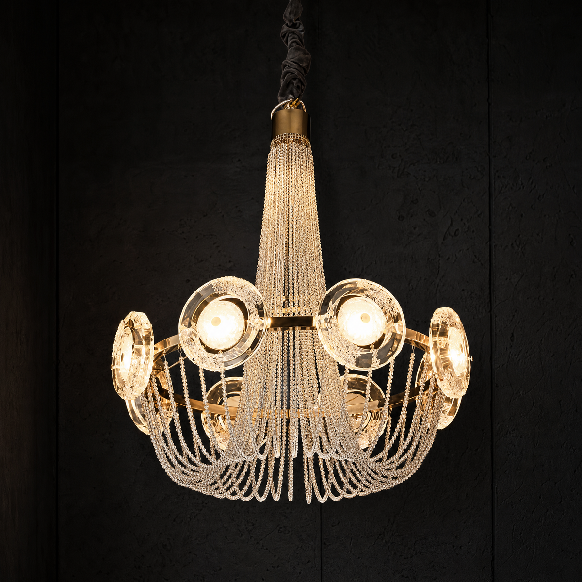Rococo Dream Modern Sculptural Ring Chandelier