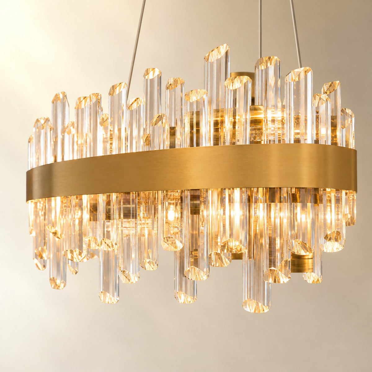 Round Golden Crystal Island Chandelier-1000