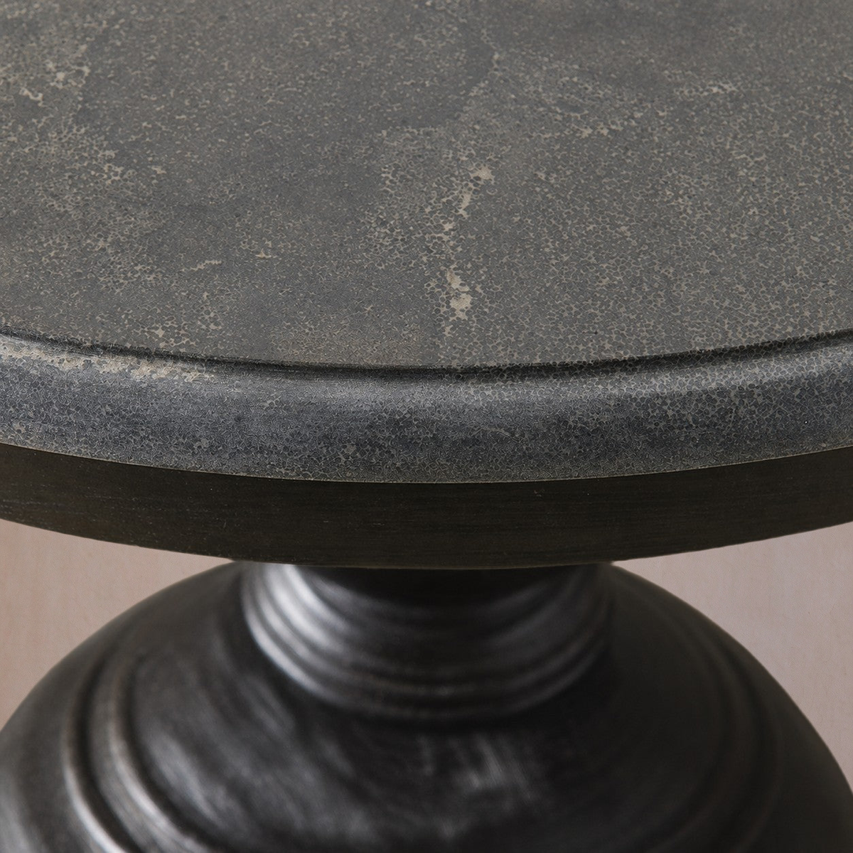 Round Pine Base Dining Table with Marble Slab