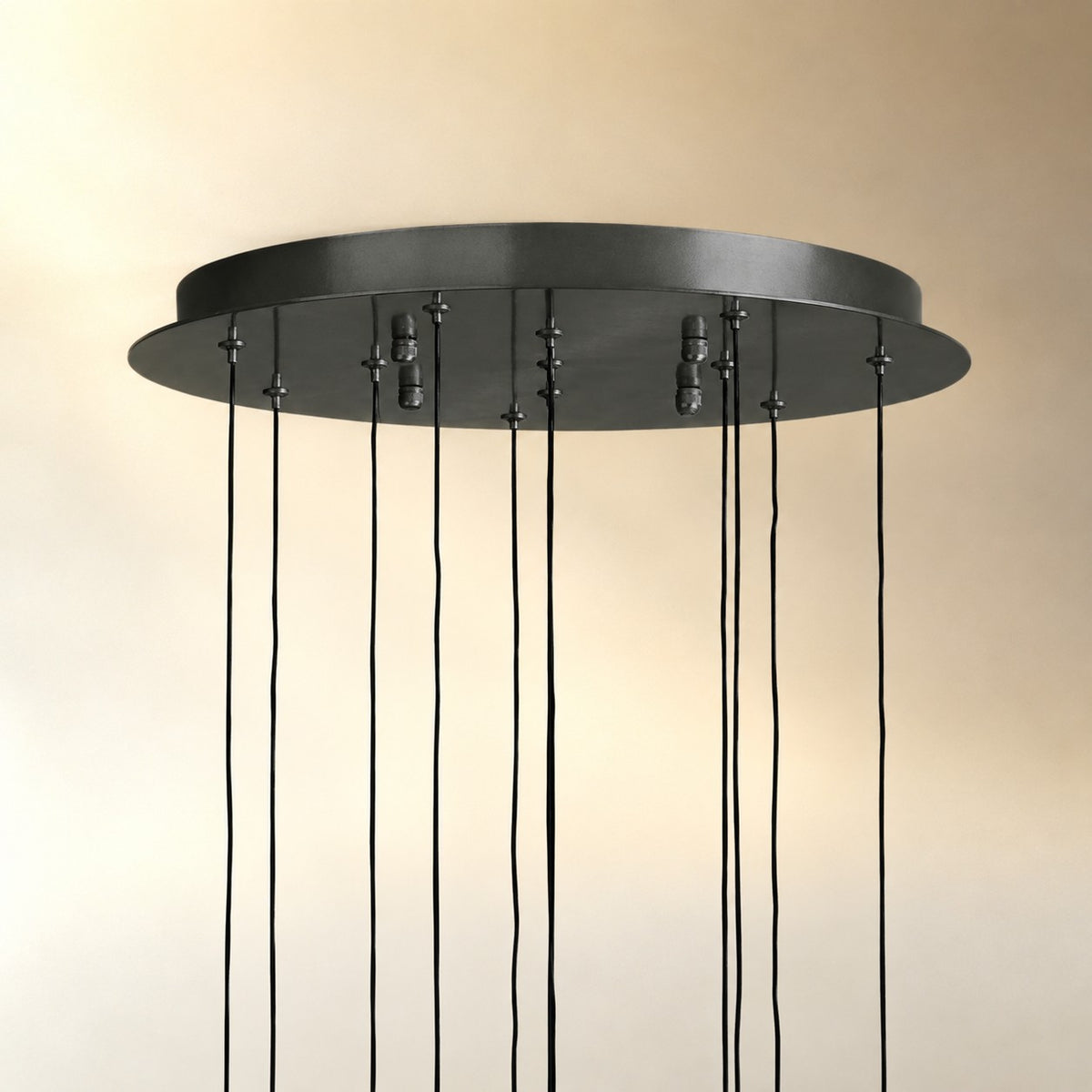 Round Seeded Glass Chandelier