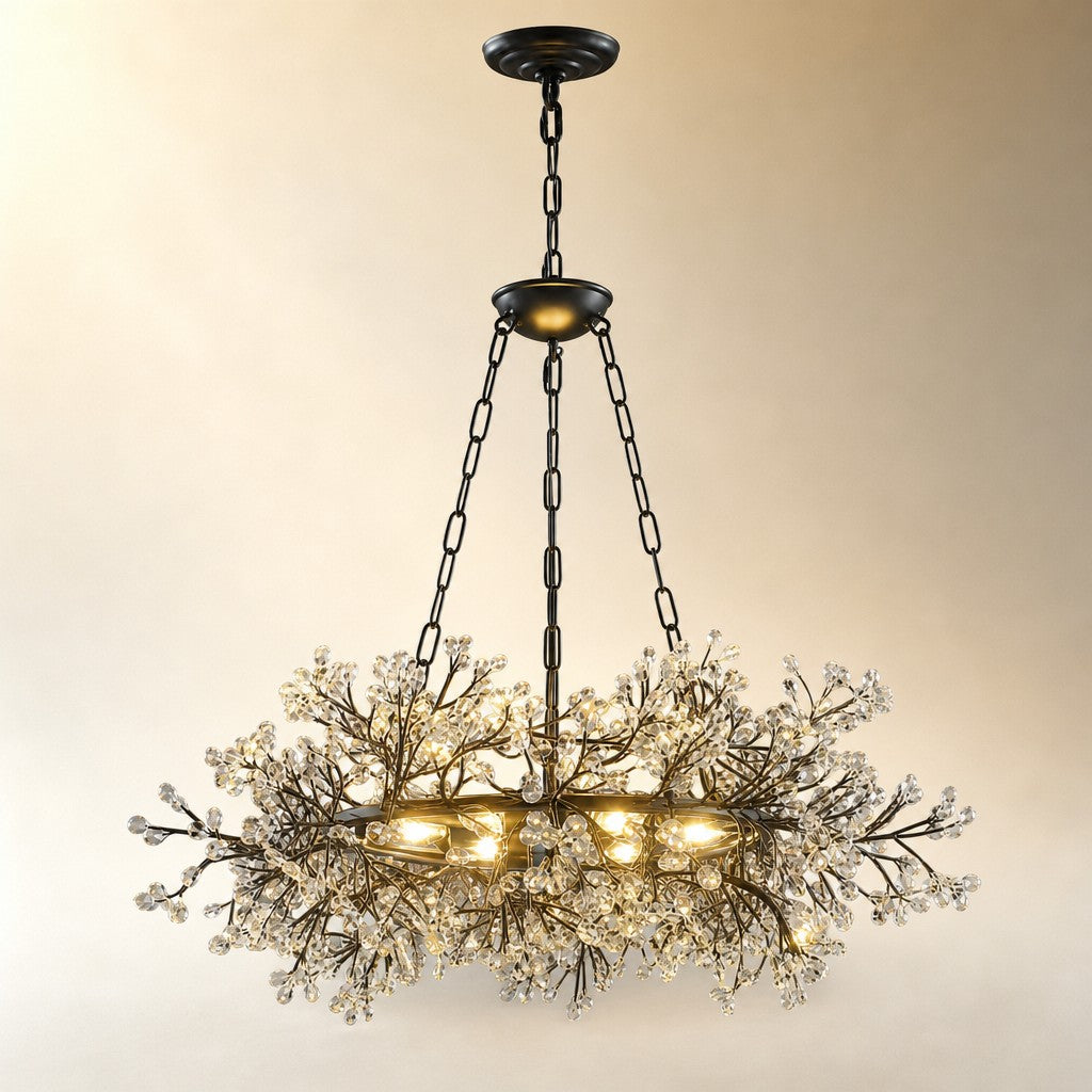Rowan Twig Round Black Chandelier 31.5"D