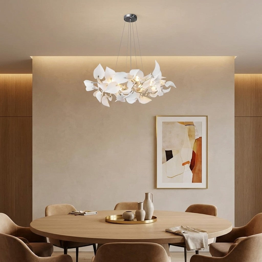 Ceramic Ginkgo Leaf Chandelier