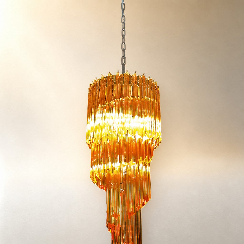 Spiral Prism Glass Chandelier