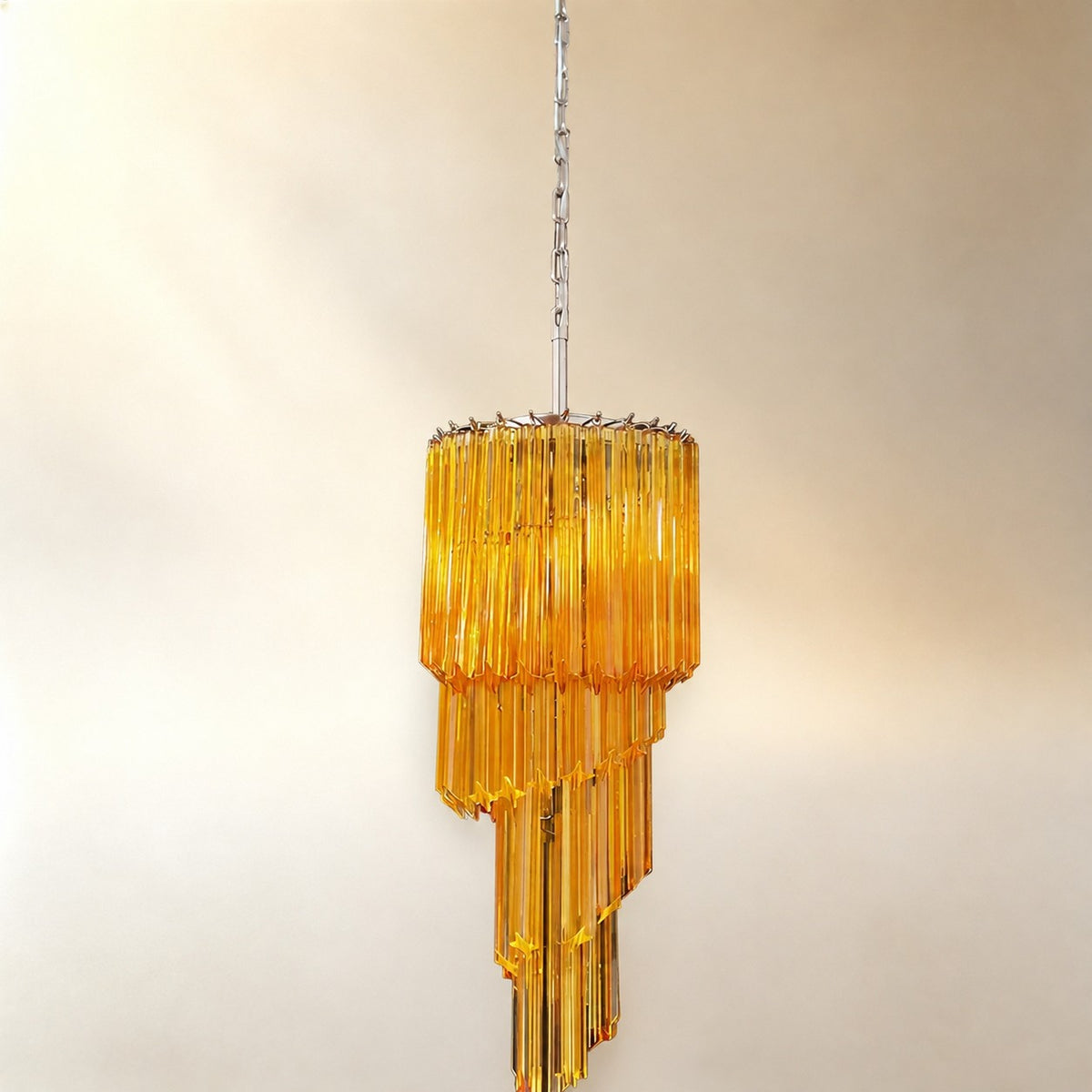 Spiral Prism Glass Chandelier