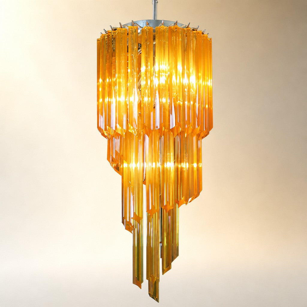 Spiral Prism Glass Chandelier