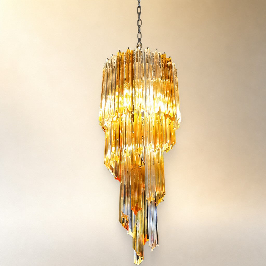 Spiral Prism Glass Chandelier