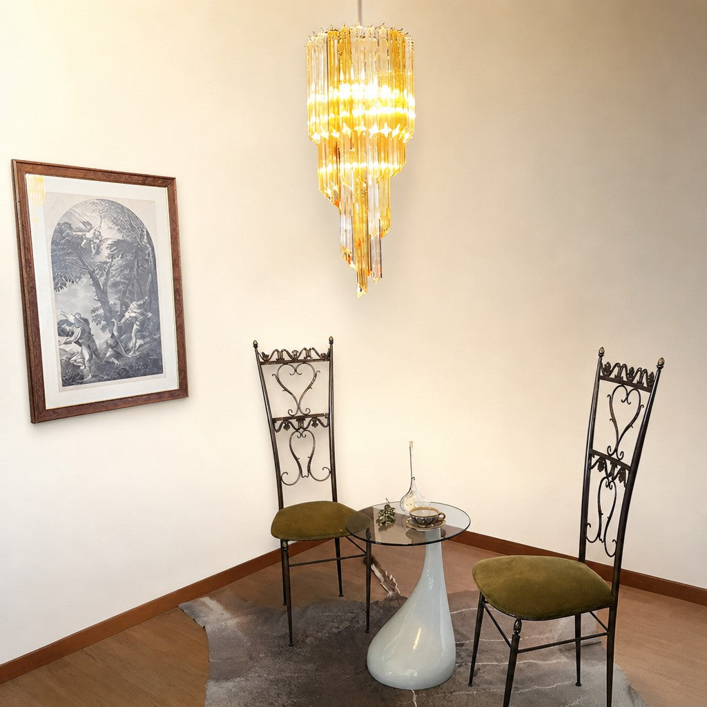 Spiral Prism Glass Chandelier
