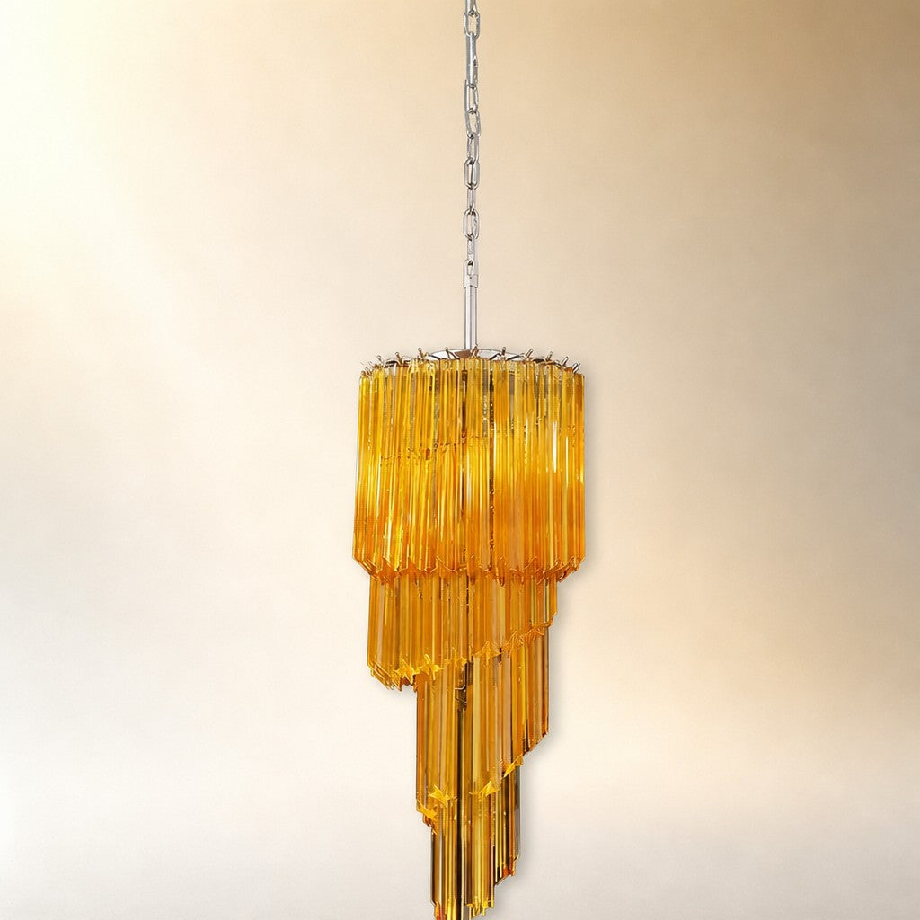 Spiral Prism Glass Chandelier