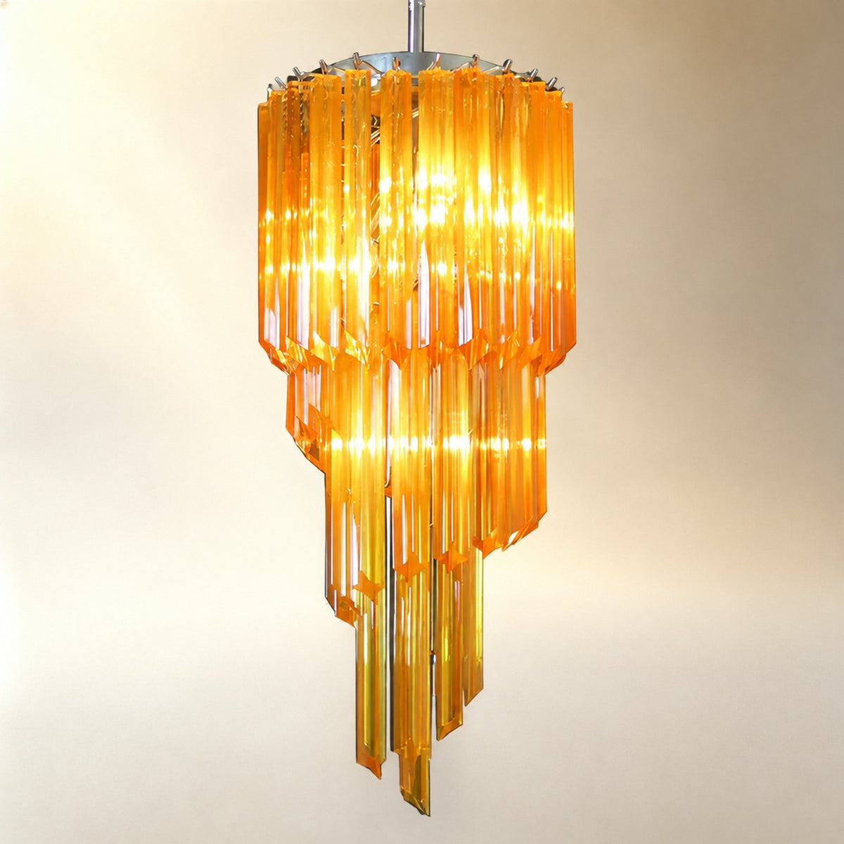 Spiral Prism Glass Chandelier