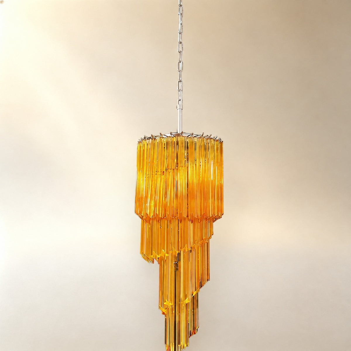 Spiral Prism Glass Chandelier