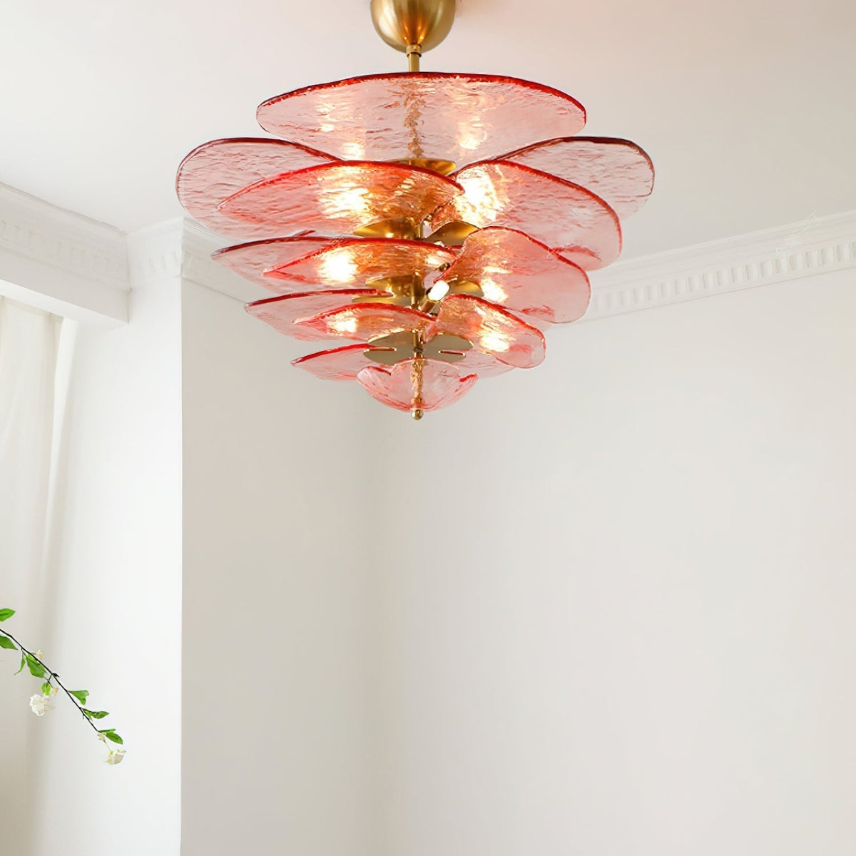 Petals Gold Murano Chandelier