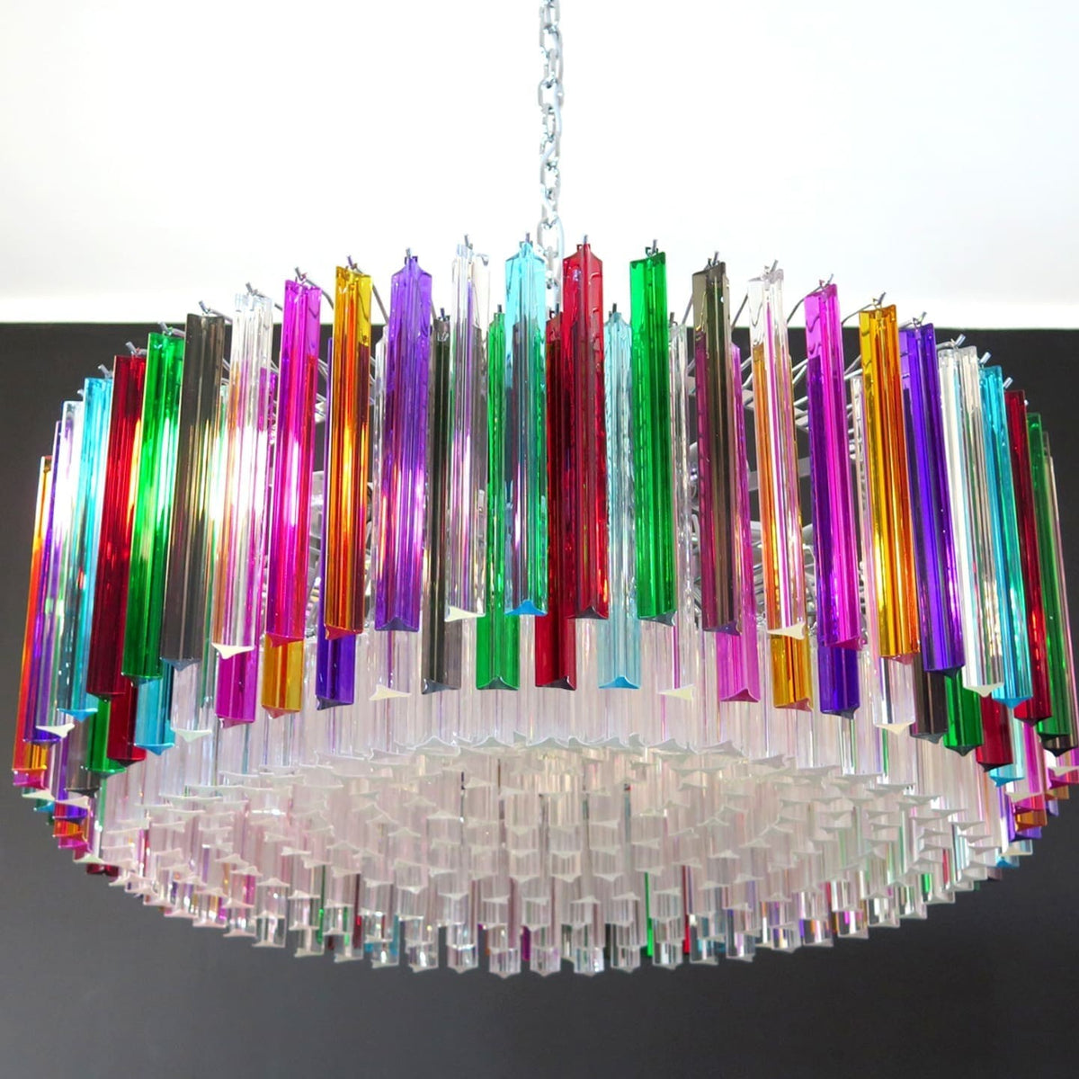Murano Chandelier – Triedri Round – 391 prisms – Multi