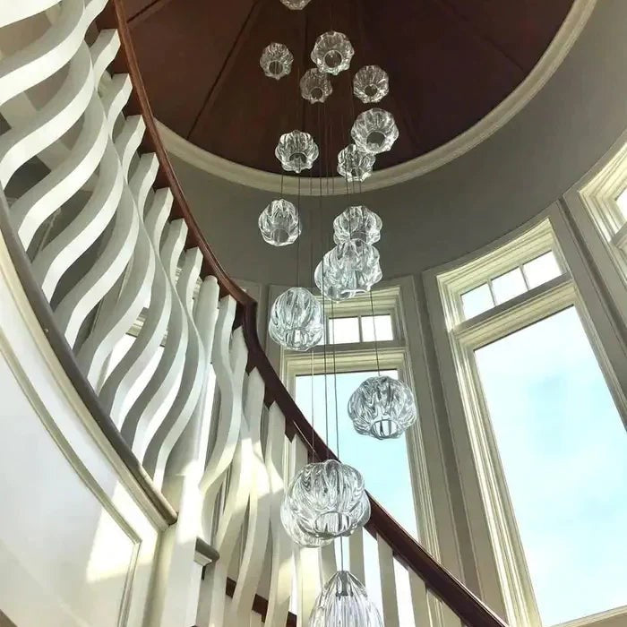 Modern Nordic Style Hand Blown Glass Pendant Crystal Chandelier For Dining Room/Living Room/Stairwell