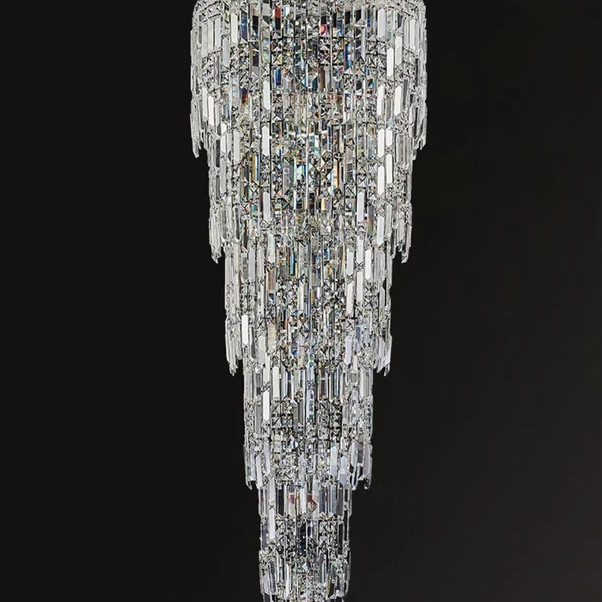 Luxury Large Crystal Chandelier For Hight Ceiling Living Room Long Staircase Light Fixture