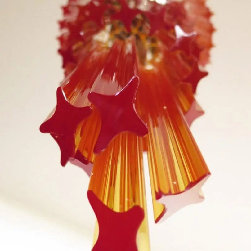 Murano Chandelier – Spiral – 86 prisms – Amber