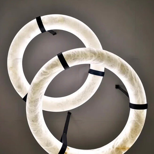 Modern Round Alabaster Chandelier for Living Room/Bedroom
