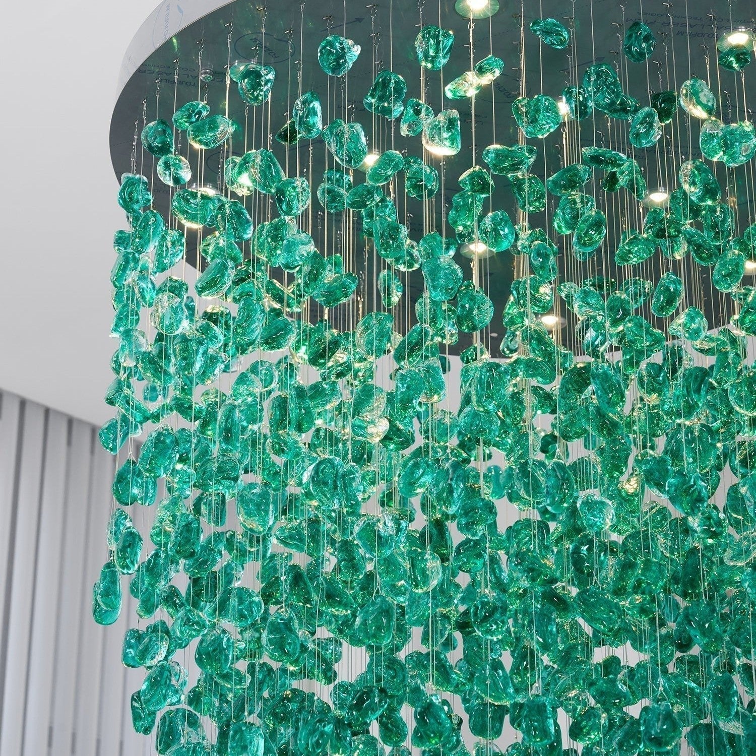 Crystal Stone Crystal Spiral Chandelier