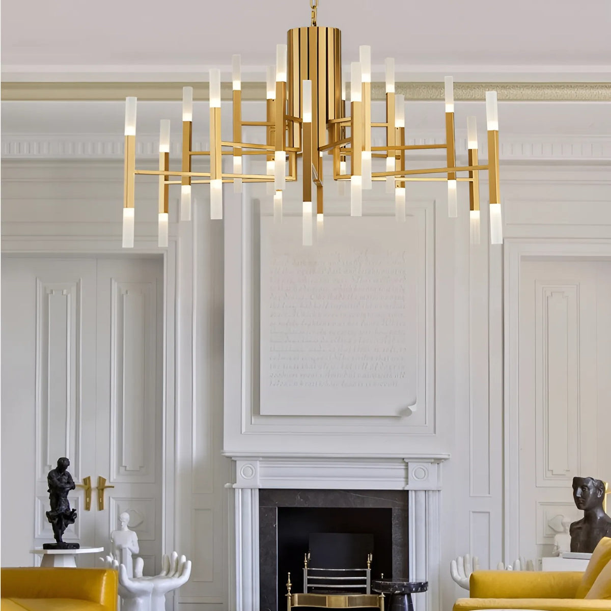 Deniselamp® Gold/Black Postmodern LED Chandelier For Living Room, Lobby, Restaurant