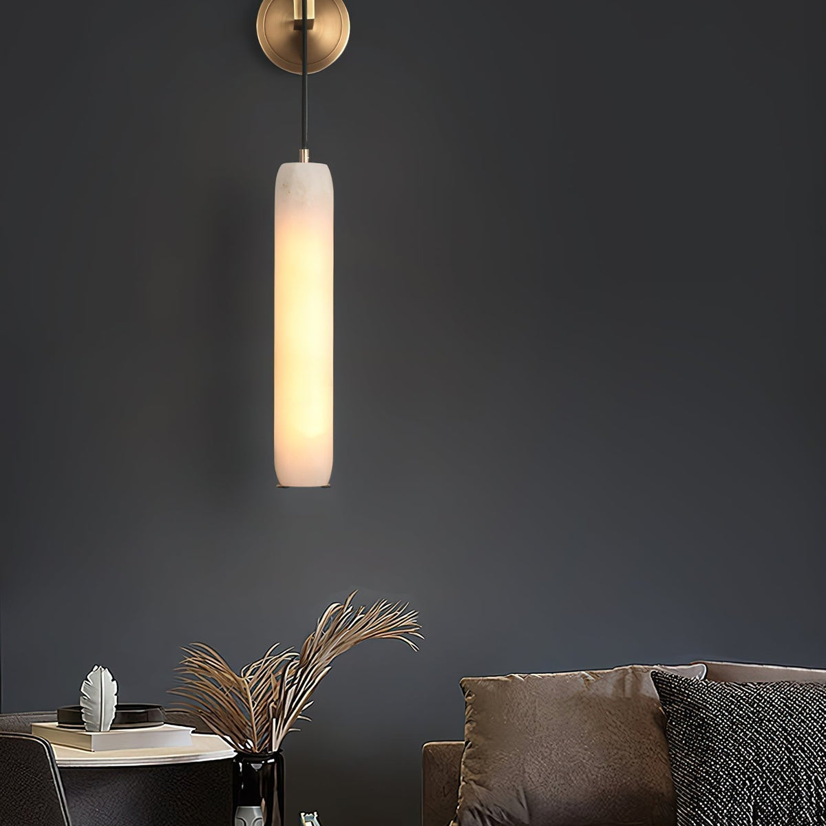 Wrenna Alabaster Flute Wall Lamp