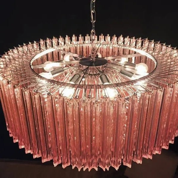 Murano Chandelier – Triedri – 391 prisms – Pink