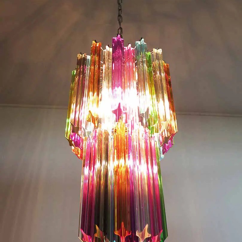 Murano Chandelier – Quadriedri – 46 prisms – Multi
