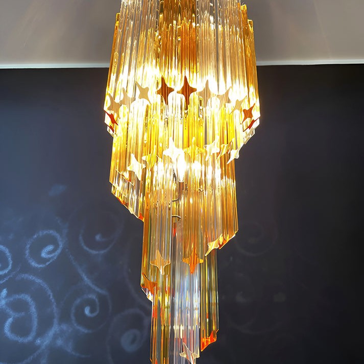 Spiral Prism Glass Chandelier
