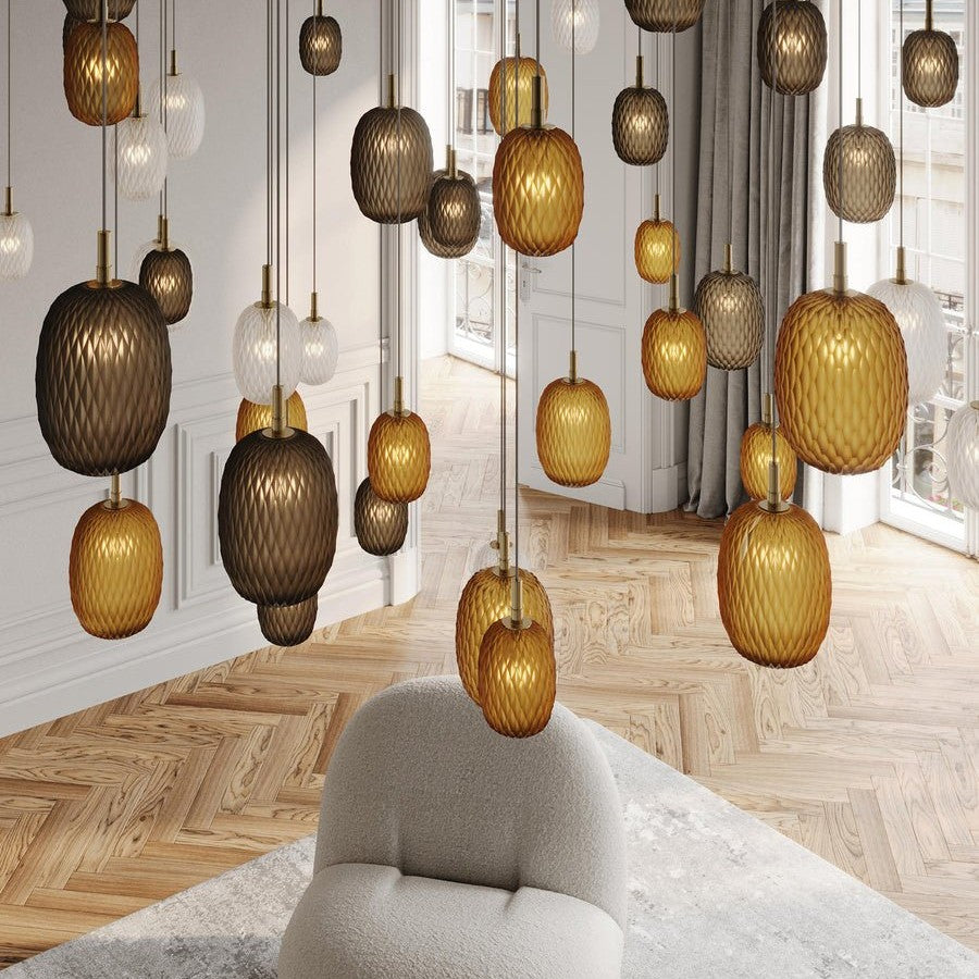 Galaxy Chromatic Gem Drop Spiral Chandelier
