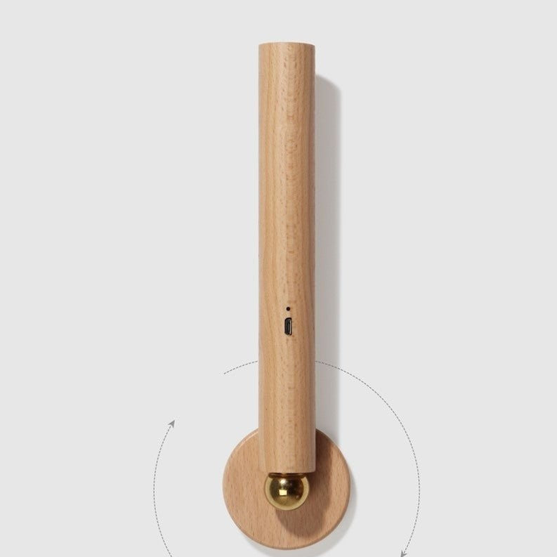 Deniselamp® Minimalistic Wooden Wall Lamp in Nordic Style