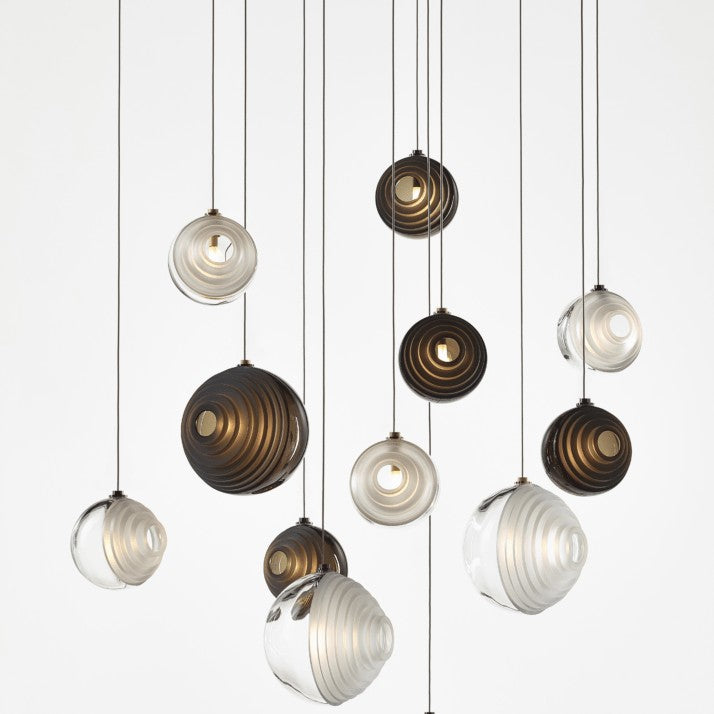Cosmic Sphere Cascade Glass Chandelier
