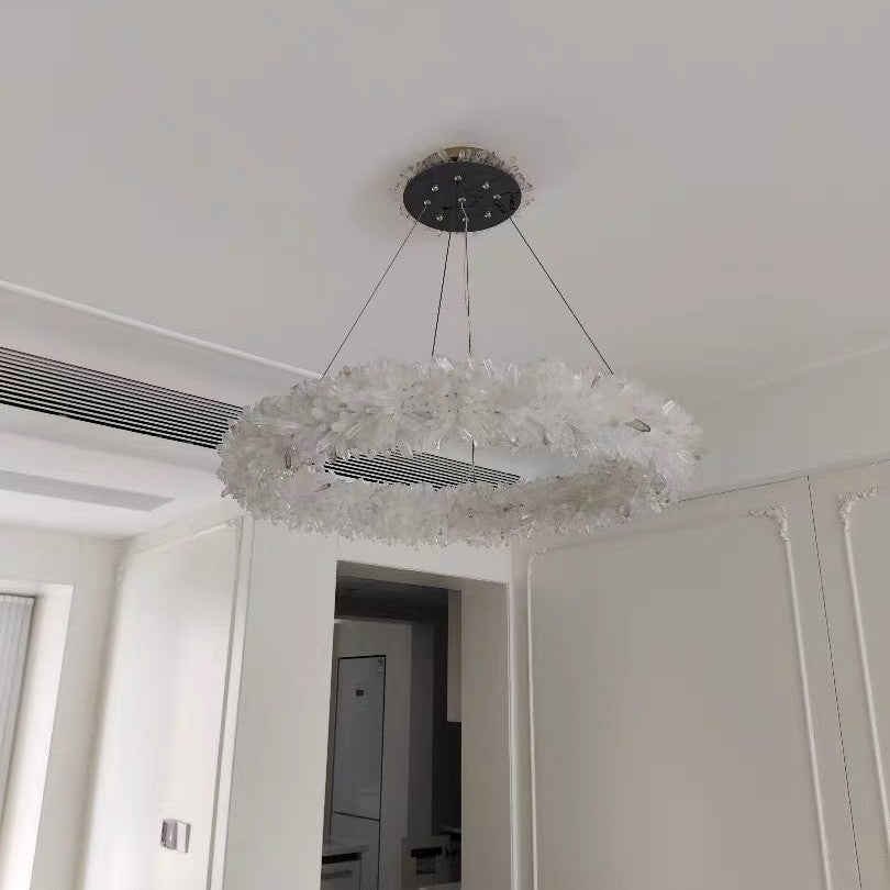 Modern Round/Oval/Linear/Square Natural Crystal Chandelier