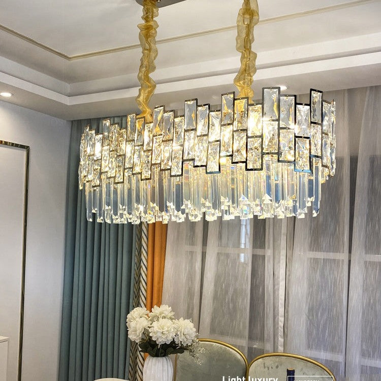 Palo clear Linear Chandelier for Kitchen Island
