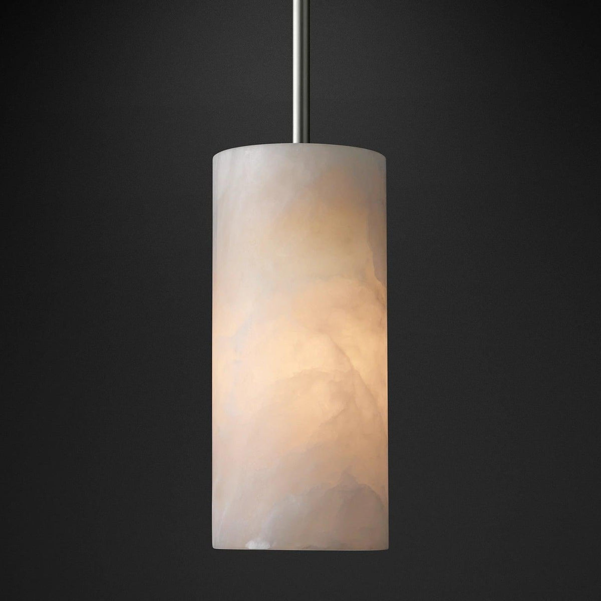 Hand Carved Alabaster Cylinder Pendent
