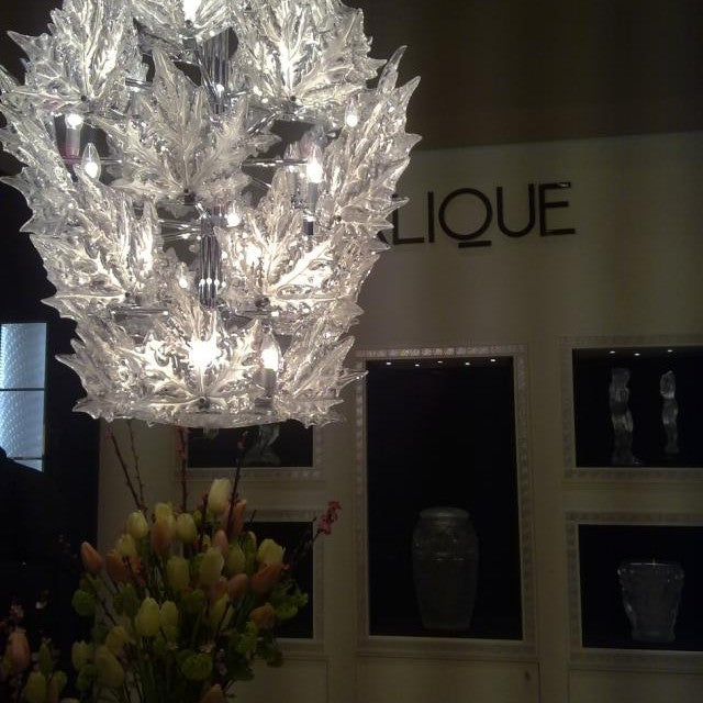 Modern Creative Clear Crystal Maple Leaf Chandelier for Living Room/Bedroom
