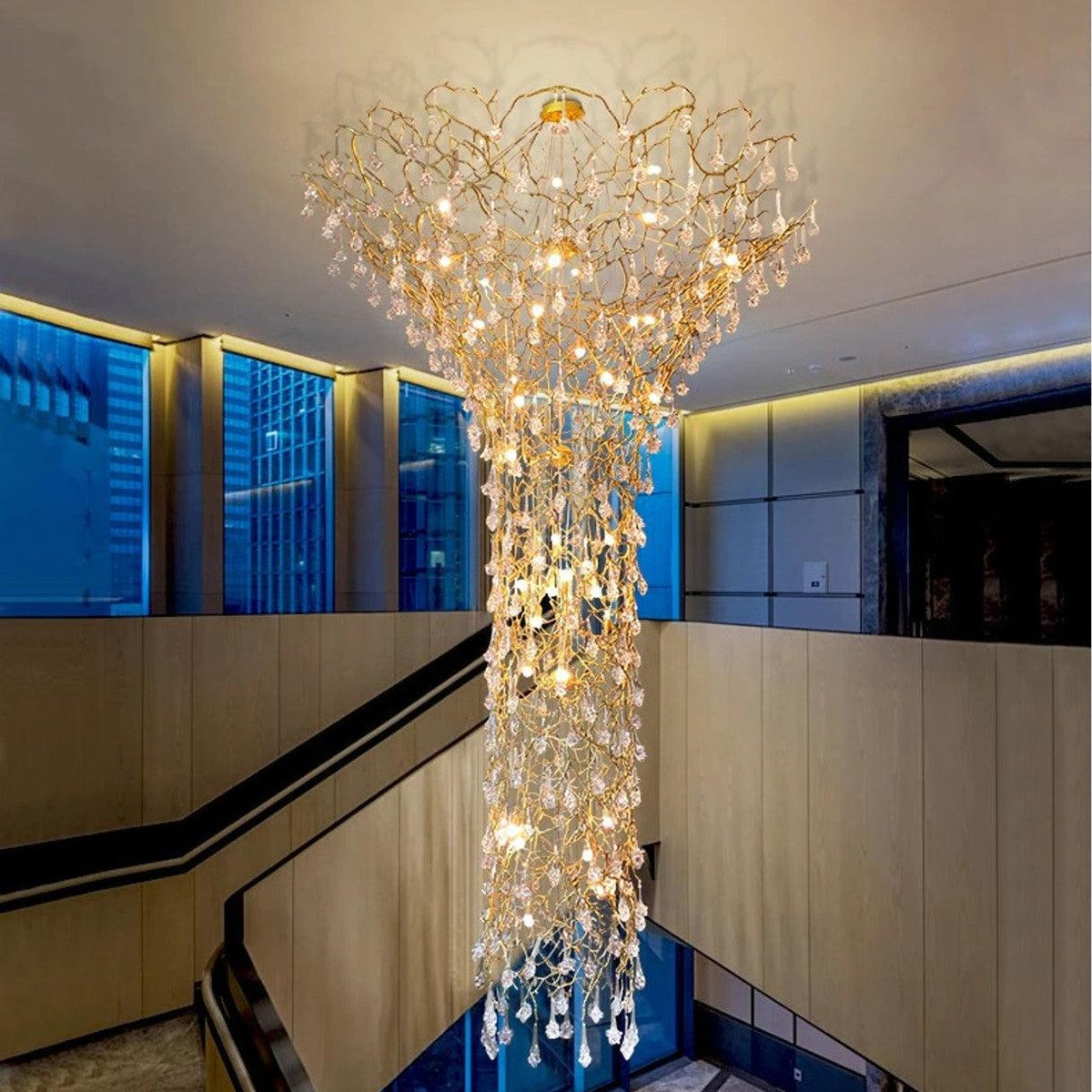 Tree Branch Staircase Chandelier
