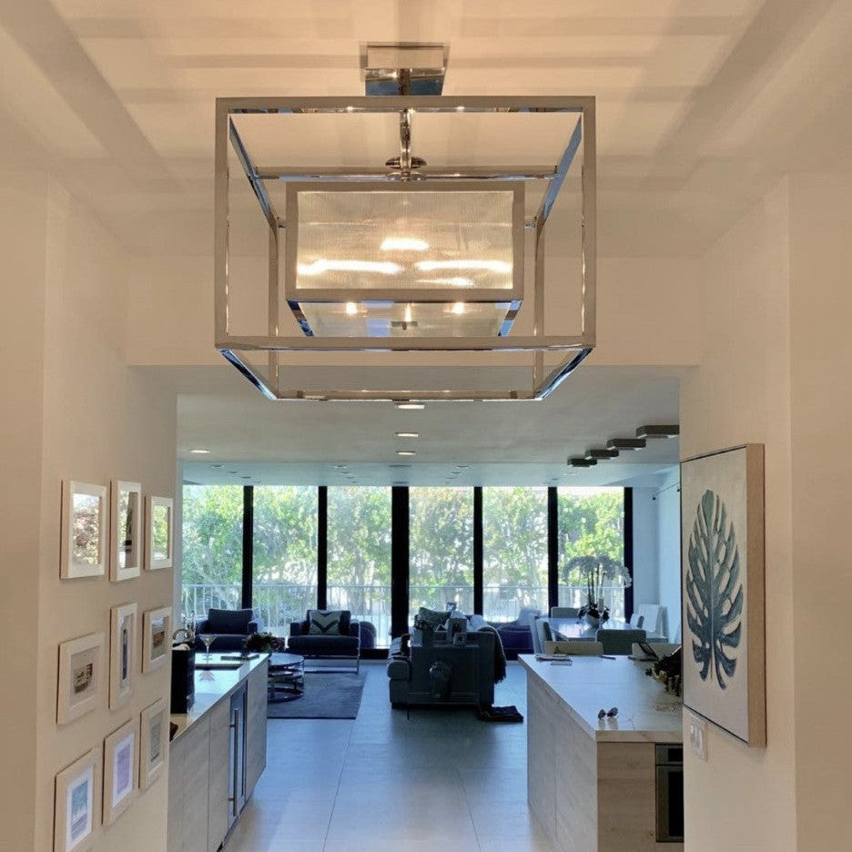 Upton Geometric Stainless Steel Chandelier