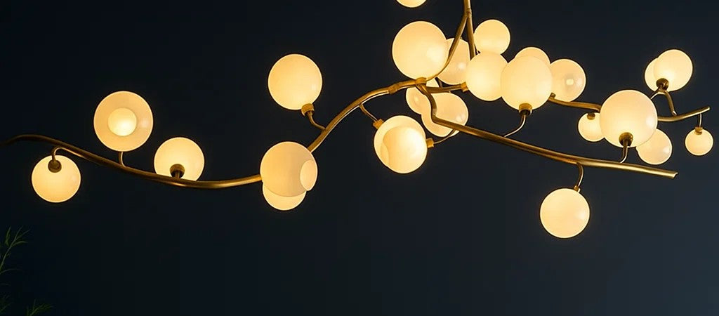 Modern Hand-blown Glass Globes Branch Chandelier for Living/Dining Room/Kitchen Island