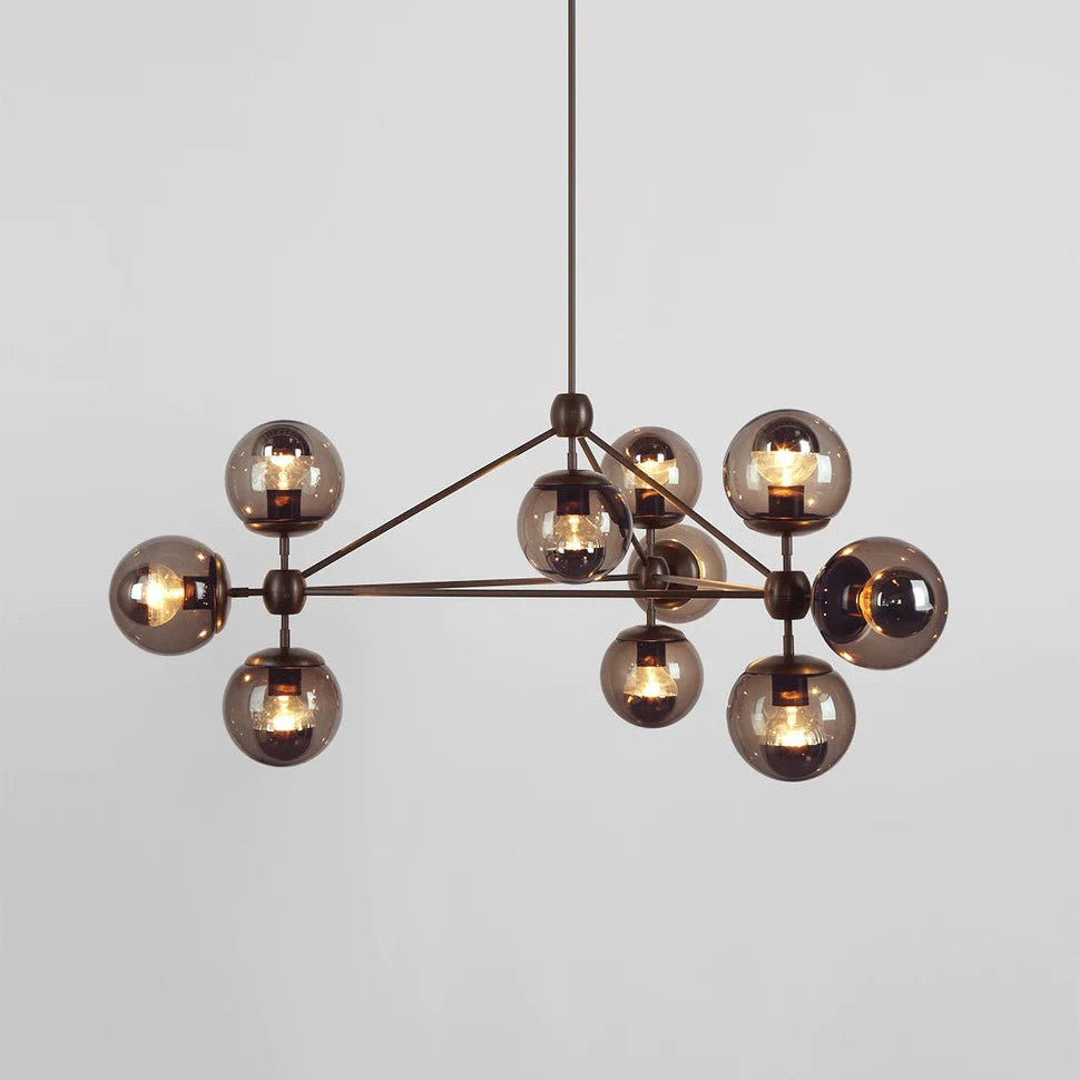 Modo Chandelier 37" - 3 Sided, 10 Globes