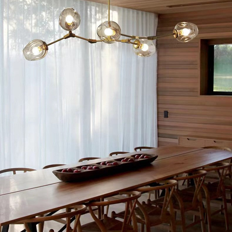 Extra Large Industrial Fashion Branch Multiple Glass Pendant Chandelier for Living/Dining Room