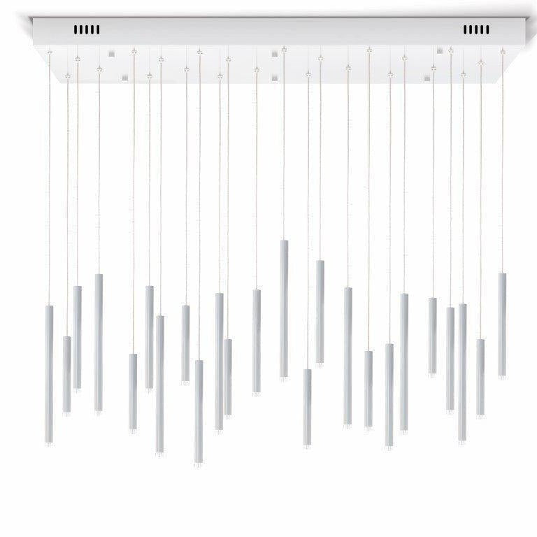 Bellini Rectangular Tri-Tone Tubular Pendant Light Chandelier