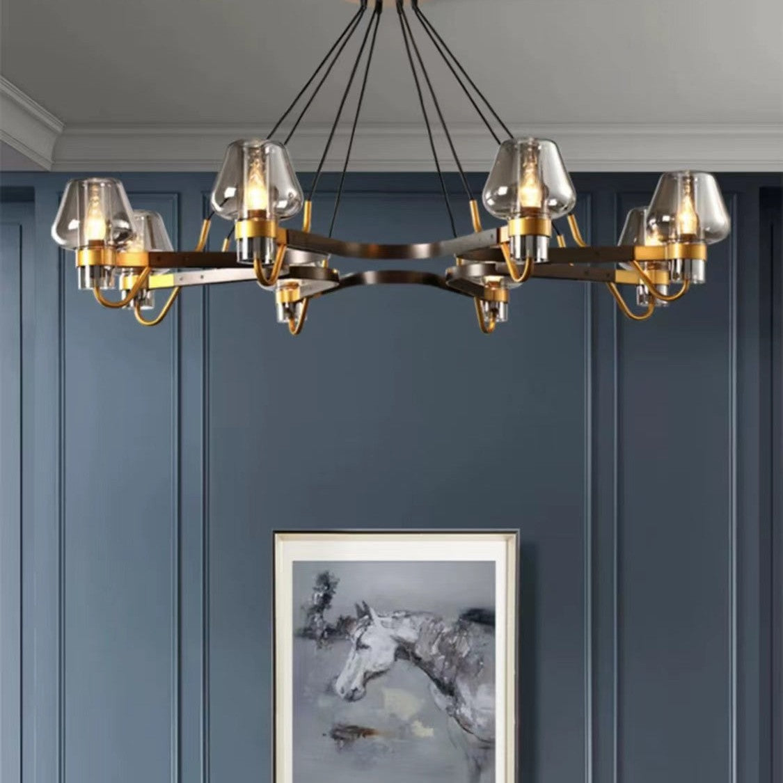 Post-modern Light Luxury Full Brass Chandelier for Living Room/Bedroom