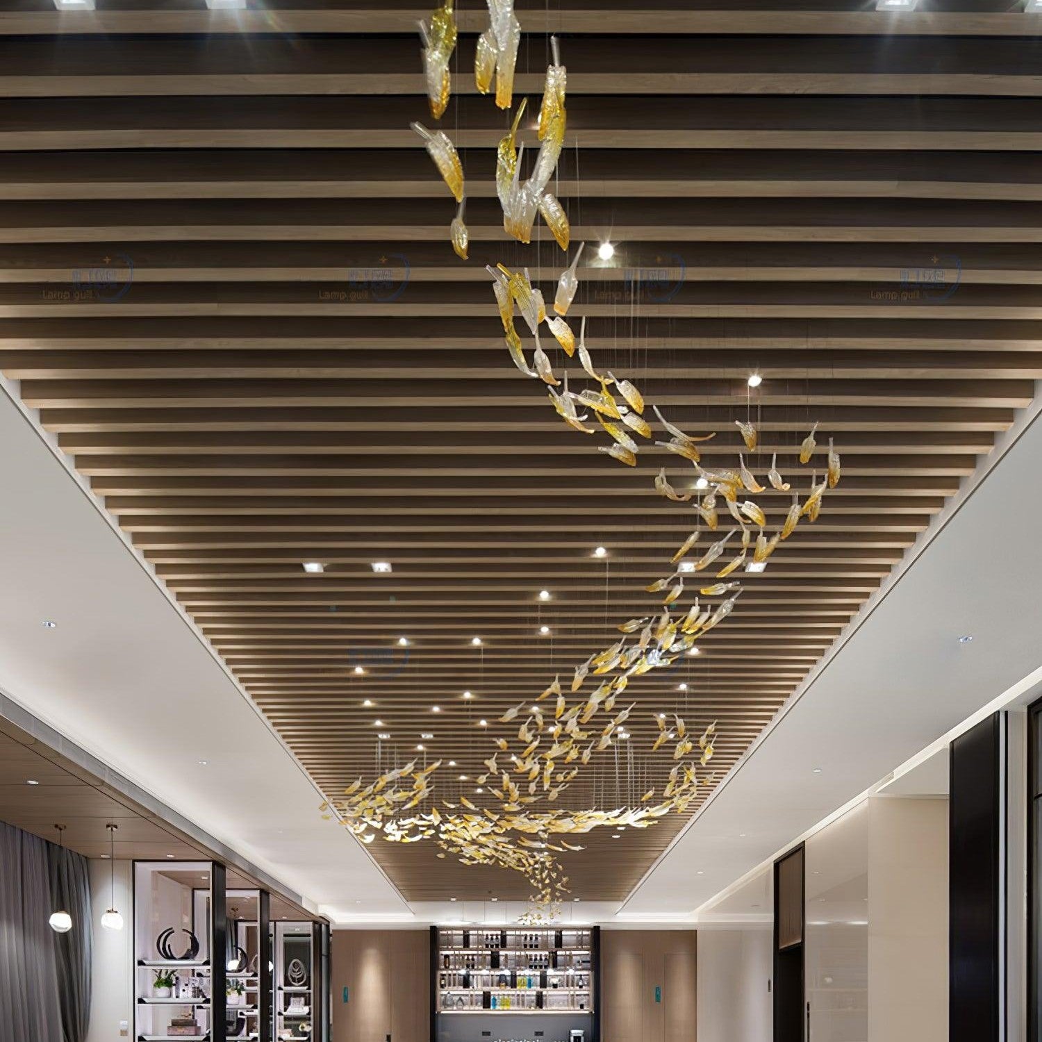 Glass Feathers Chandelier
