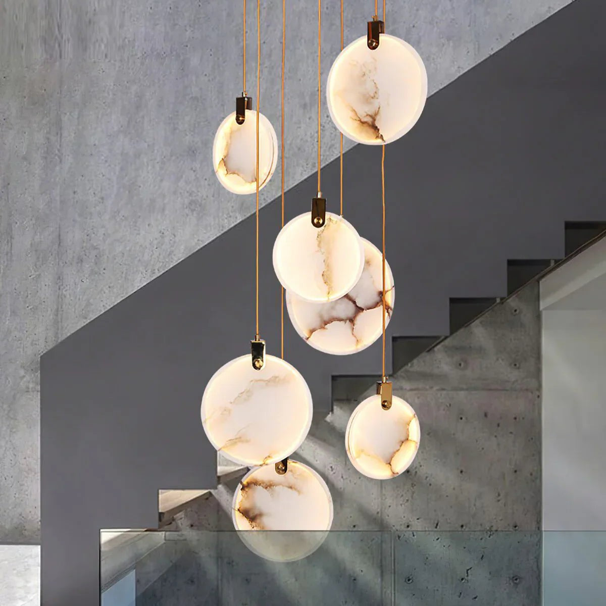 Moonshade Natural Marble Pendant Light Fixture