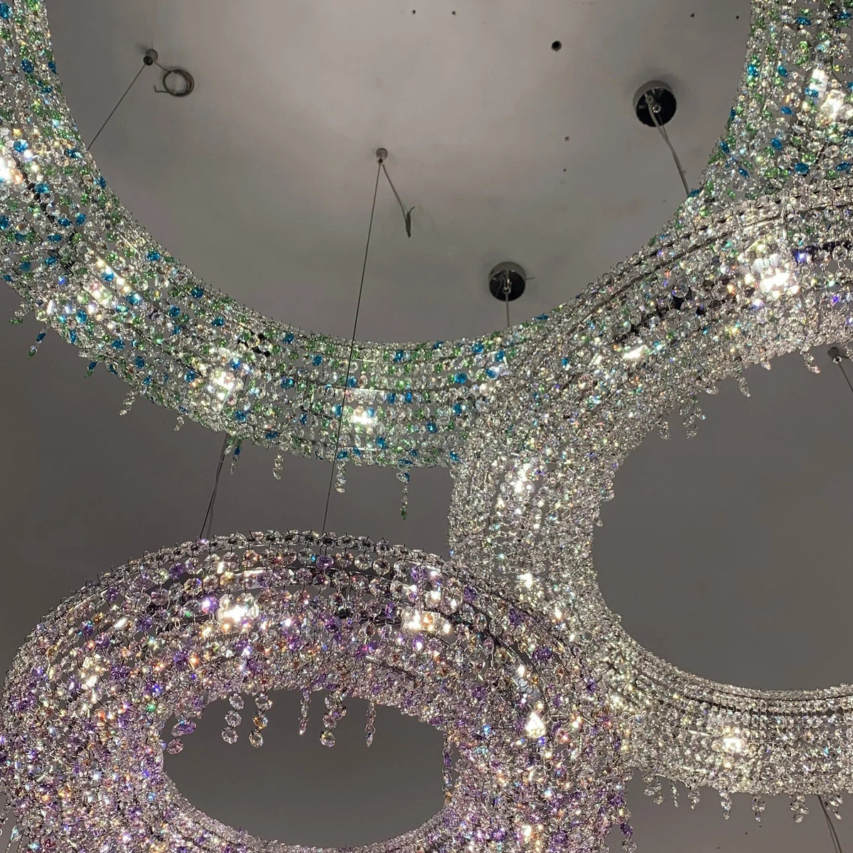 Luxury Circle Colorful Crystal Chandelier