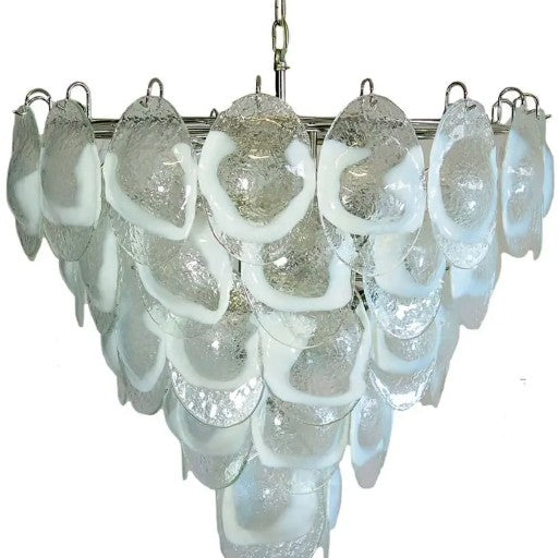 Murano Chandelier – 50 Lattimo glass – Transparent